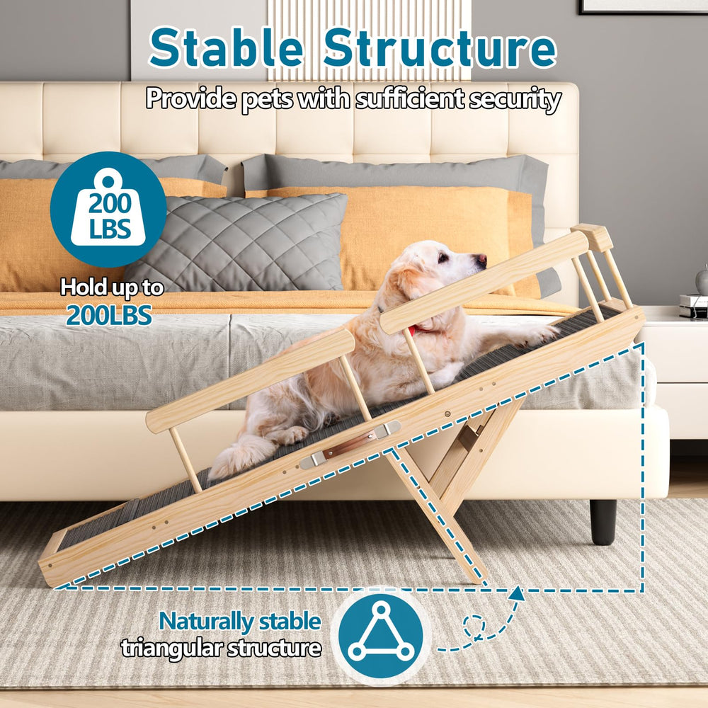 Tresbro Dog Ramp supports up to 200 lbs for larger dogs.