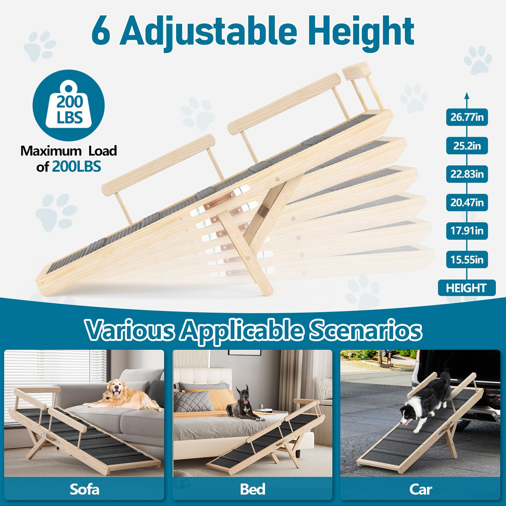 Tresbro dog ramp height settings help match sofa or bed height.