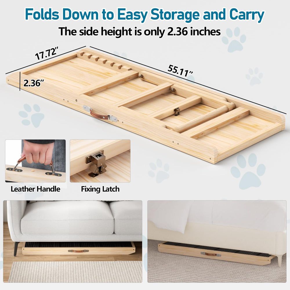 Tresbro Dog Ramp under-bed storage fits neatly under furniture.