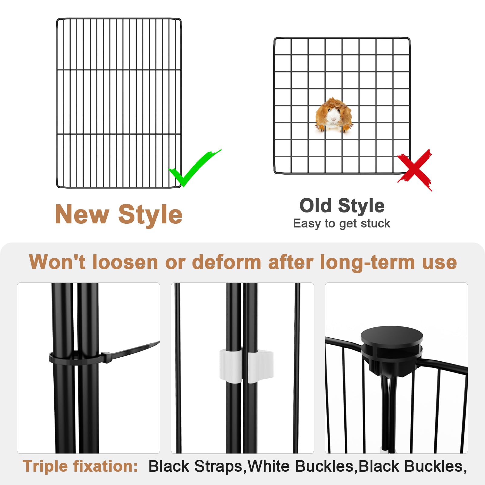 Tresbro fence-panel shows safe 0.7-inch gaps for small animals' safe exploration