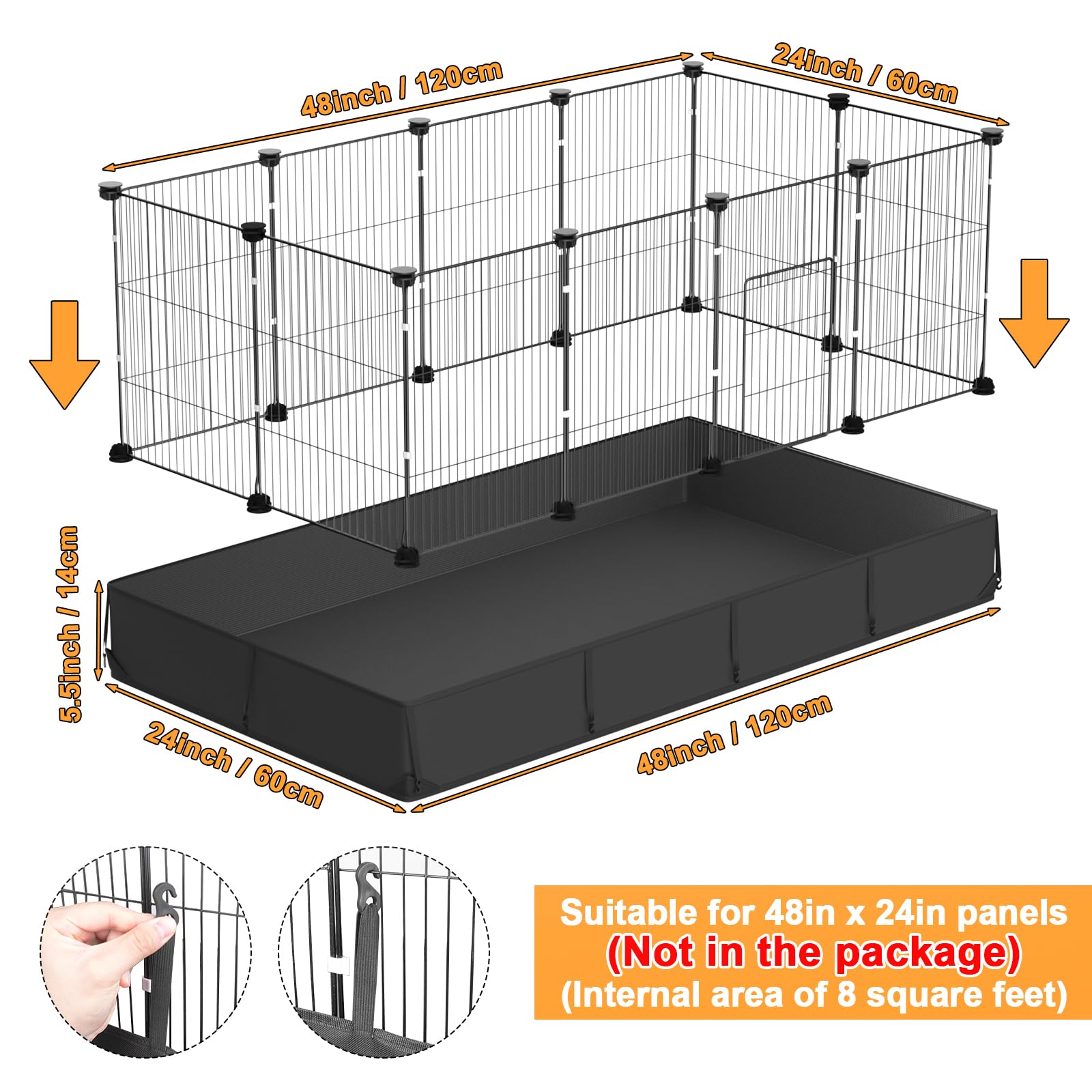 Tresbro Guinea Pig Cage Liner waterproof coating protects bedding and makes spills easy to wipe.