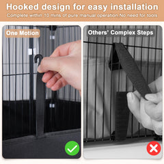 Tresbro one-motion-hook design enables tool-free setup and cleanup