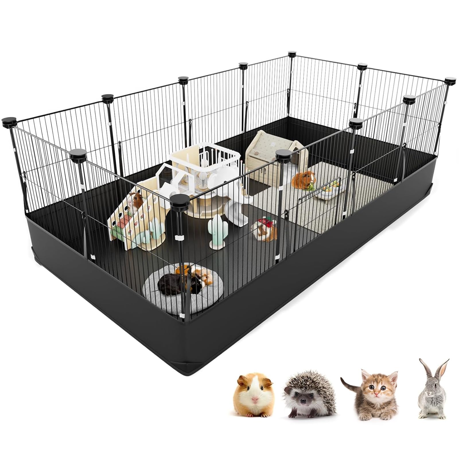 Tresbro guinea pig cage with waterproof liner keeps messes contained for indoor use