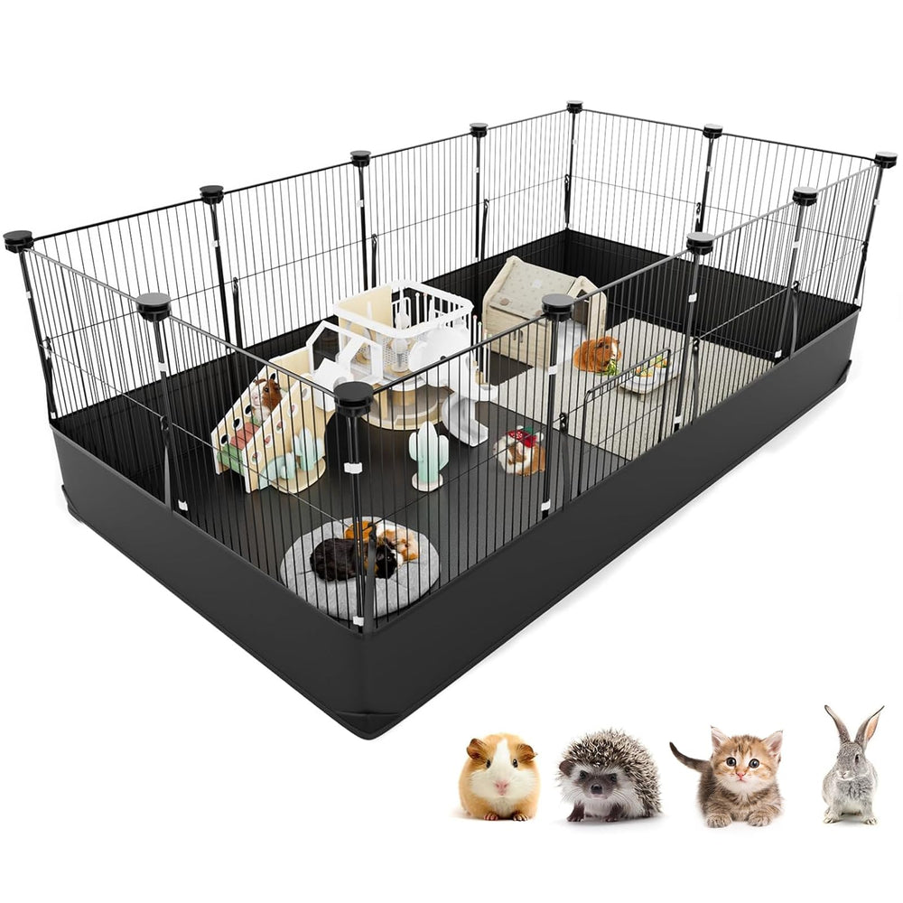 Tresbro guinea pig cage with waterproof liner keeps messes contained for indoor use
