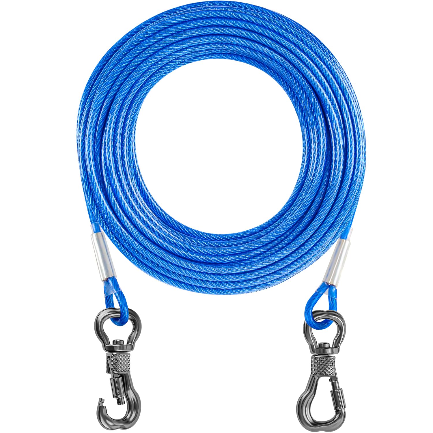 Tresbro outdoor dog leash cable is ideal for yard, camping, or hiking adventures.