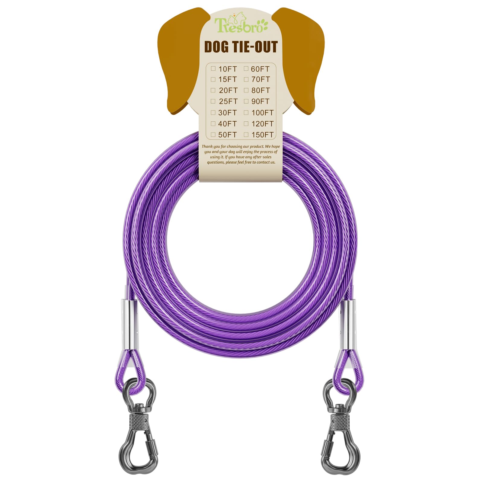 Tresbro lightweight yet heavy-duty tie out cable suitable for camping