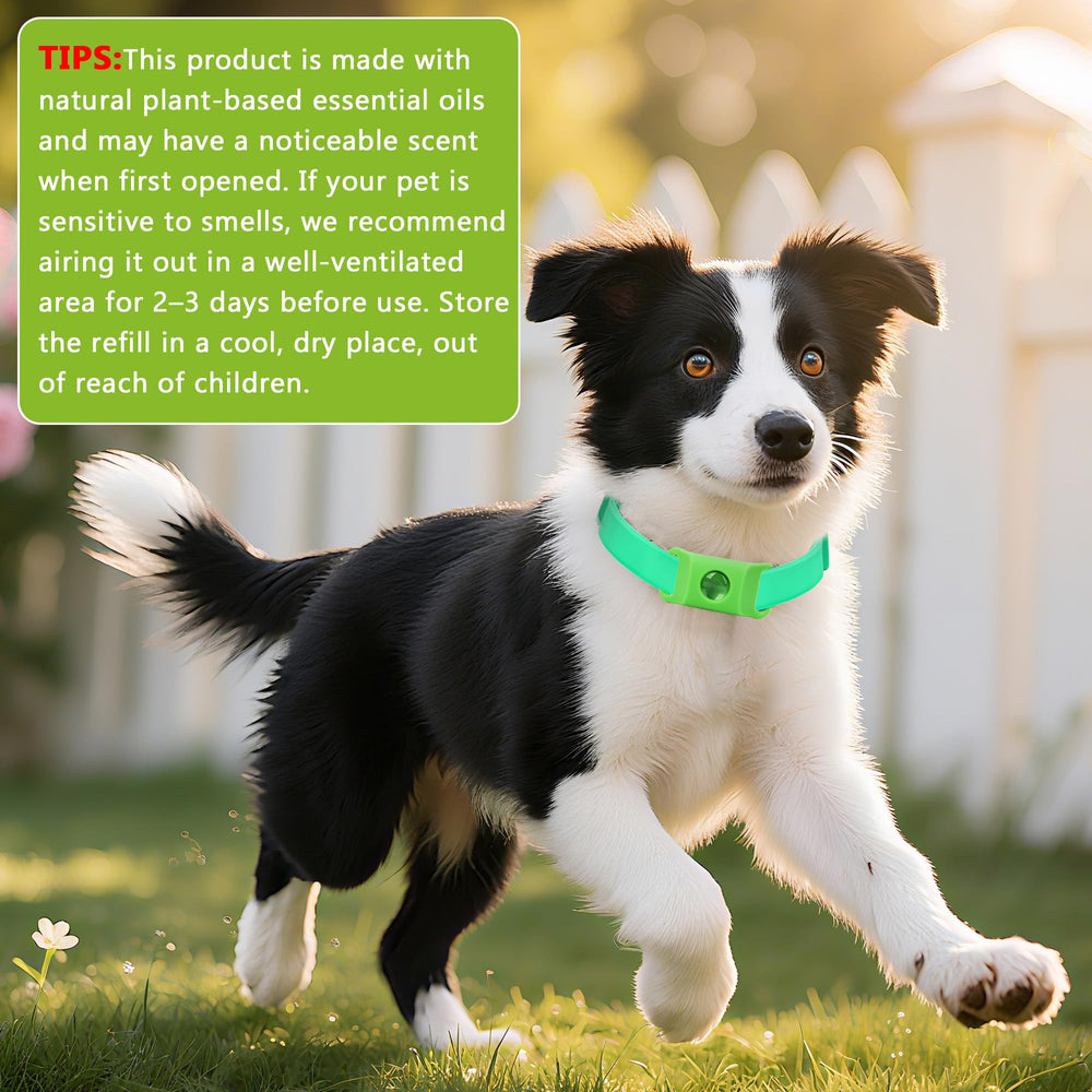 Trihood natural flea and tick collar pendant without harsh chemicals for pets.