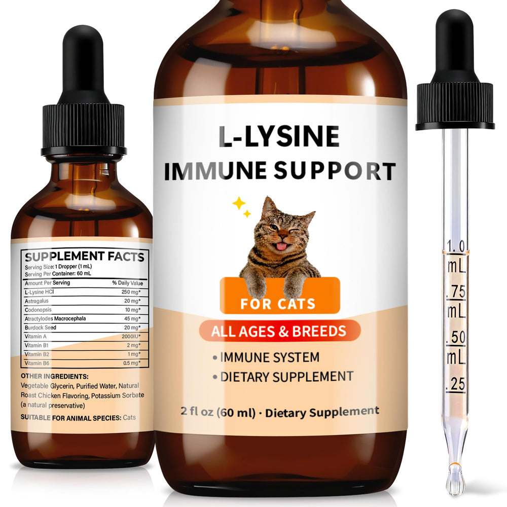 Trihood L-Lysine drops bottle for cats supports immune and respiratory comfort