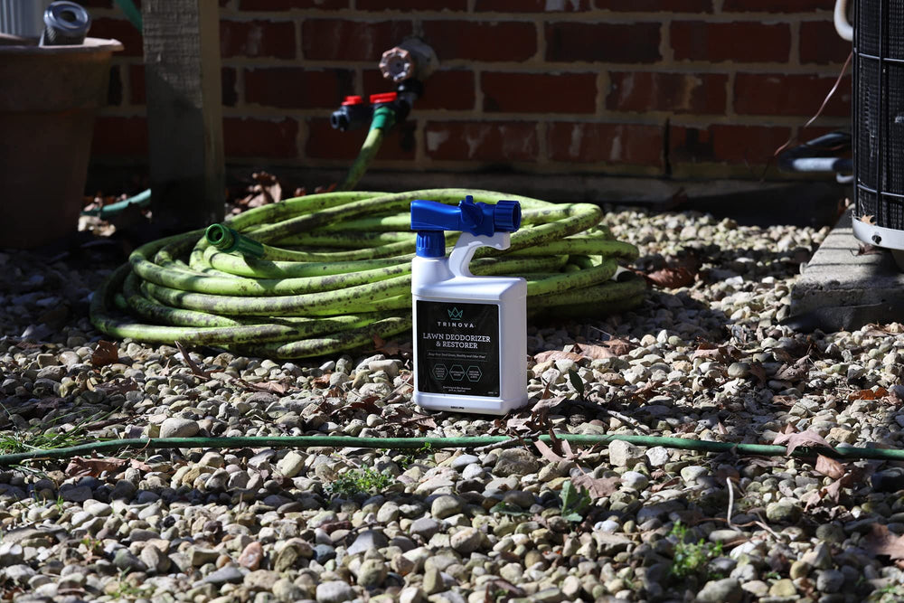 TriNova lawn yellow-brown spot prevention focus shows deep soil conditioning benefits.