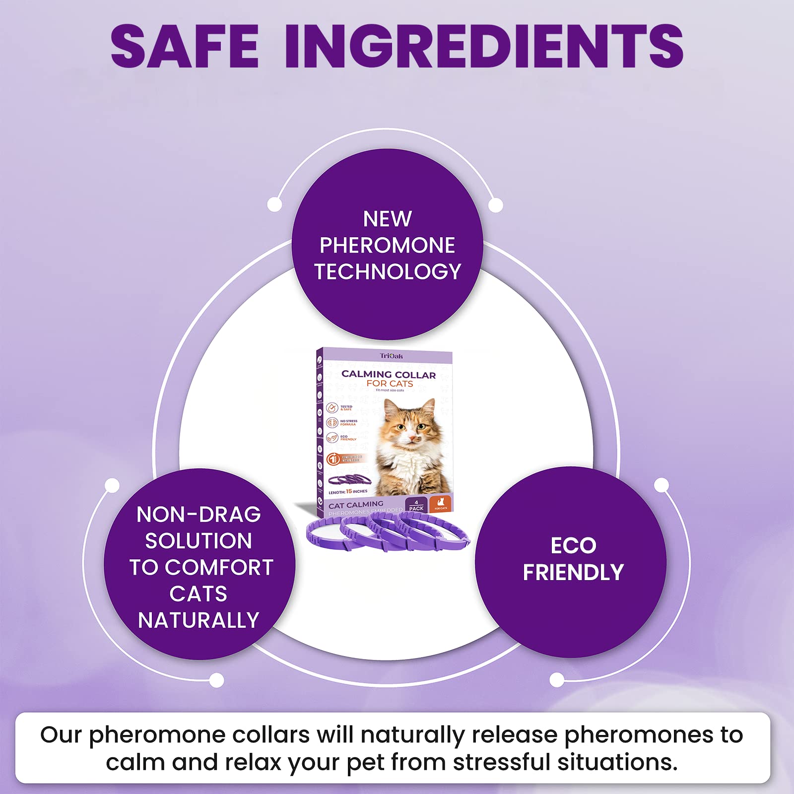 TriOak calming collar travel-ready use during vet visits