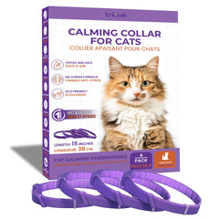 TriOak calming collars pack closeup showcases convenient four-pack for ongoing stress relief.