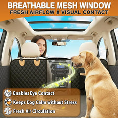 Trio Gato back seat extender mesh-window improves airflow and reduces dog anxiety.