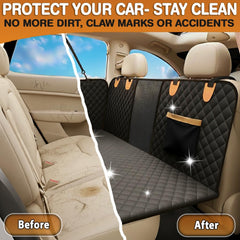 Trio Gato back seat extender waterproof-fabric close-up highlights spill protection.