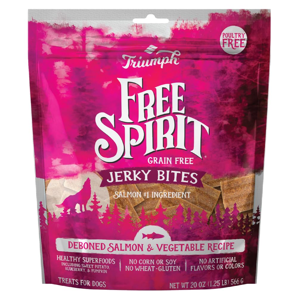 Triumph Free Spirit Jerky Bites soft-chewy texture for daily rewards.