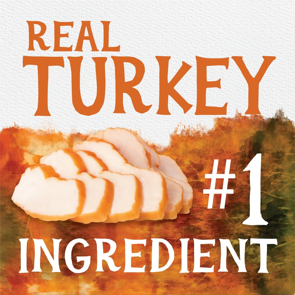Triumph no-corn no-wheat jerky close-up signals grain-free promise.