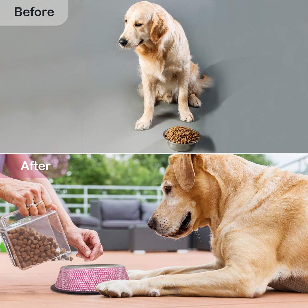 Triumilynn 2-pack pink bowls ideal for small to medium pets