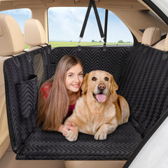 Trivlpet dog car seat cover back-seat-extender blocks gaps for safer, calmer travels.