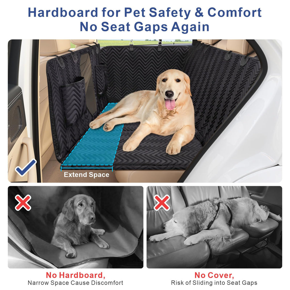 Trivlpet dog car seat cover hard-bottom base supports big dogs.