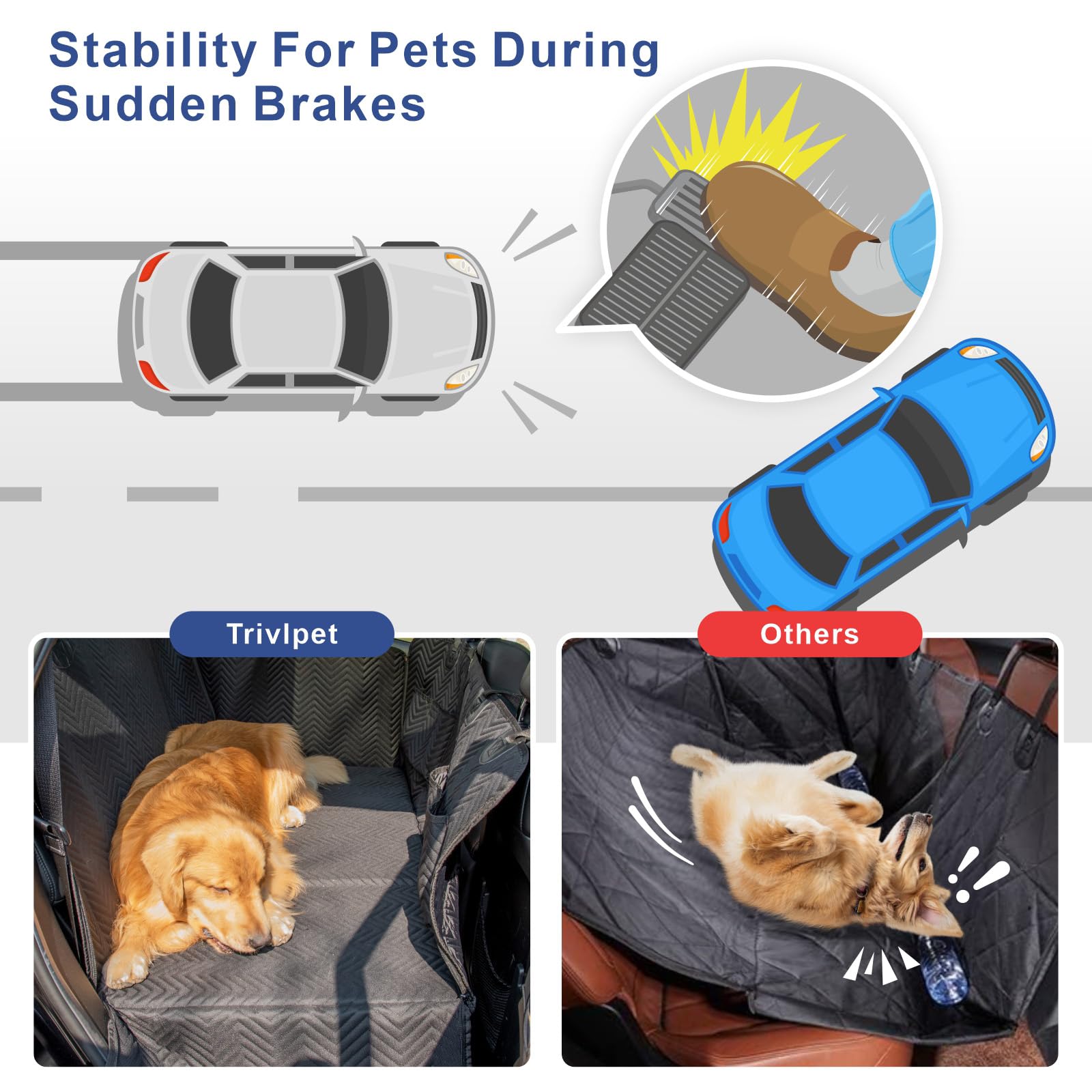 Trivlpet dog seat cover mesh-window lets you peek during drives.