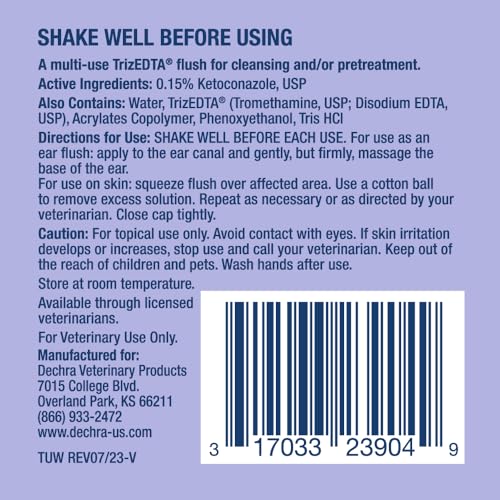 TrizUltra + Keto Flush dog ear cleanser shown in use for gentle cleaning