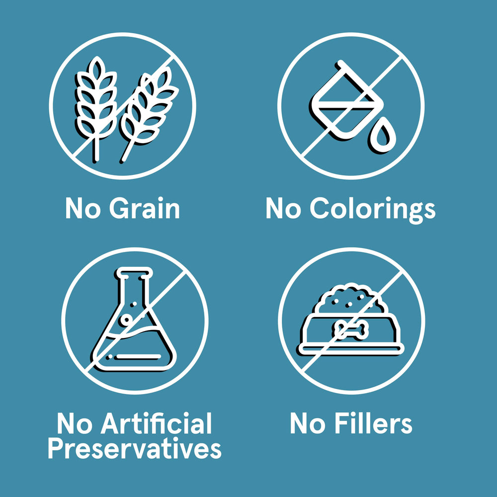 TRMC grain-free lamb and fish bites ideal for sensitive stomachs.