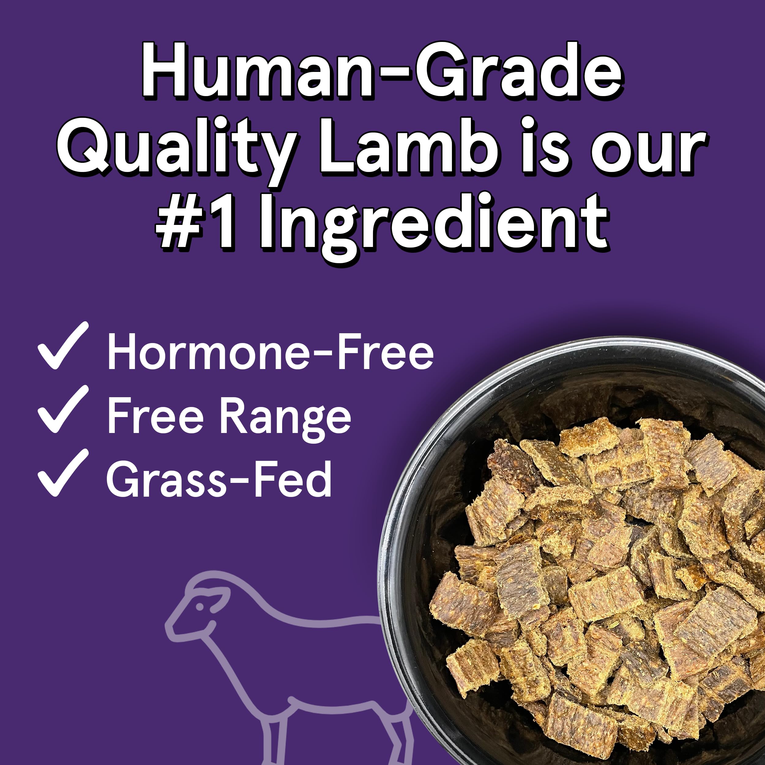 TRMC Real Meat Air-Dried Dog Food with Real Lamb close-up of grain-free chunks.