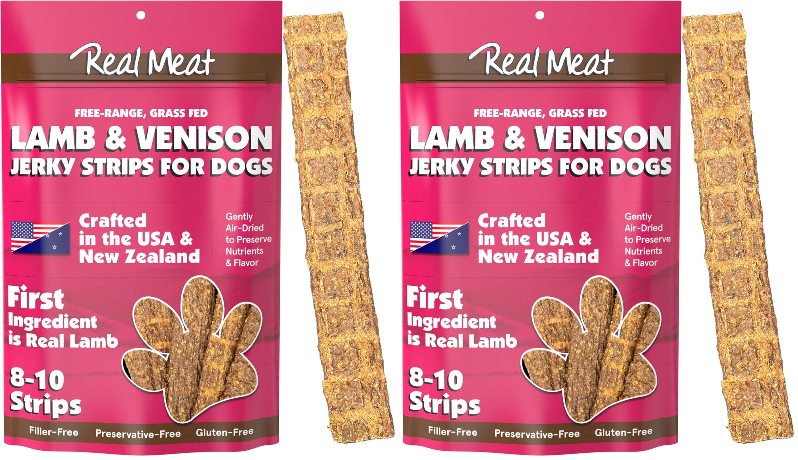 TRMC real meat lamb and venison jerky pack-2 display for daily rewards.