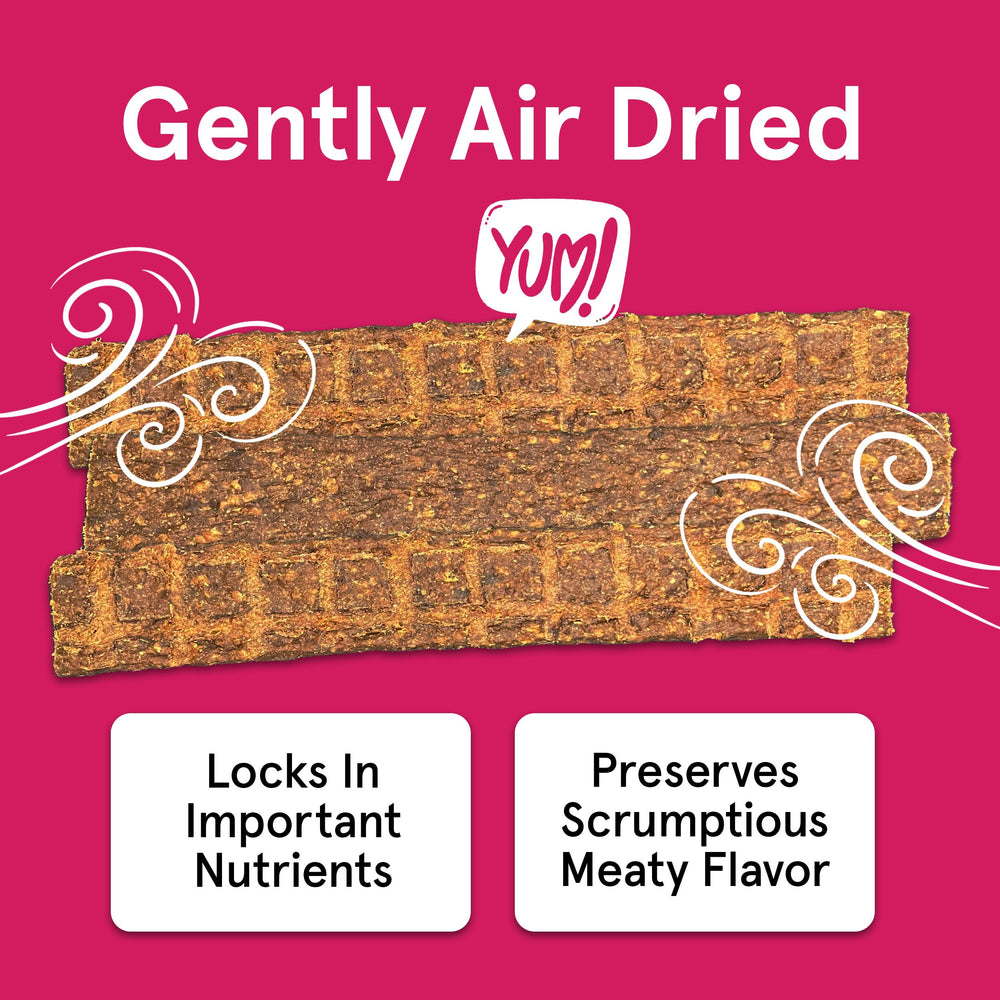 TRMC soft chewy texture of jerky appealing to dogs of all ages.