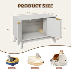 TROJM cat litter box enclosure curved entrance provides easy access while preserving privacy.