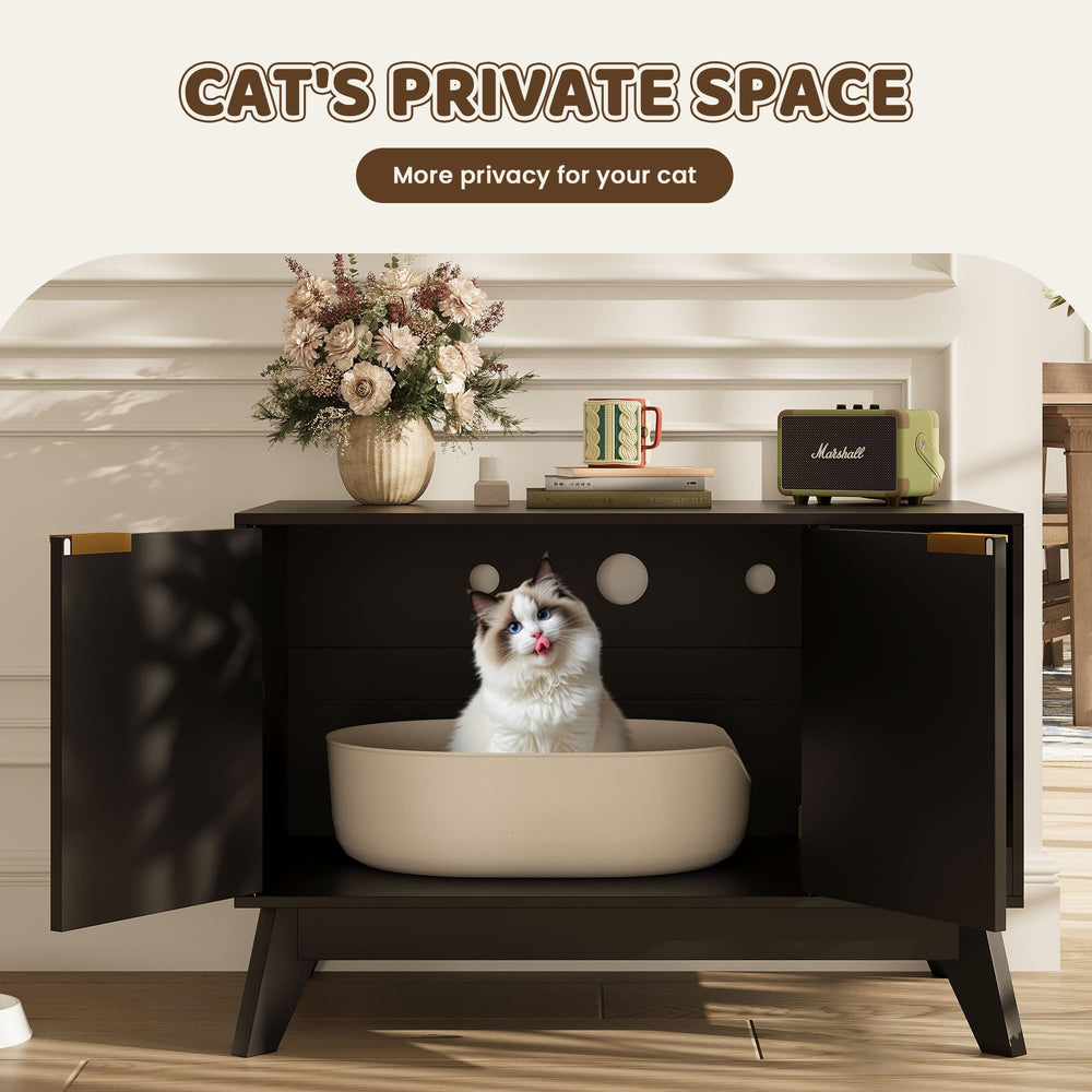 TROJM cat enclosure on display deters dogs with separate corridor entrance.