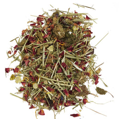 Tropical Carnival Natural Behaviors three-hay blend supports dental health and digestion.