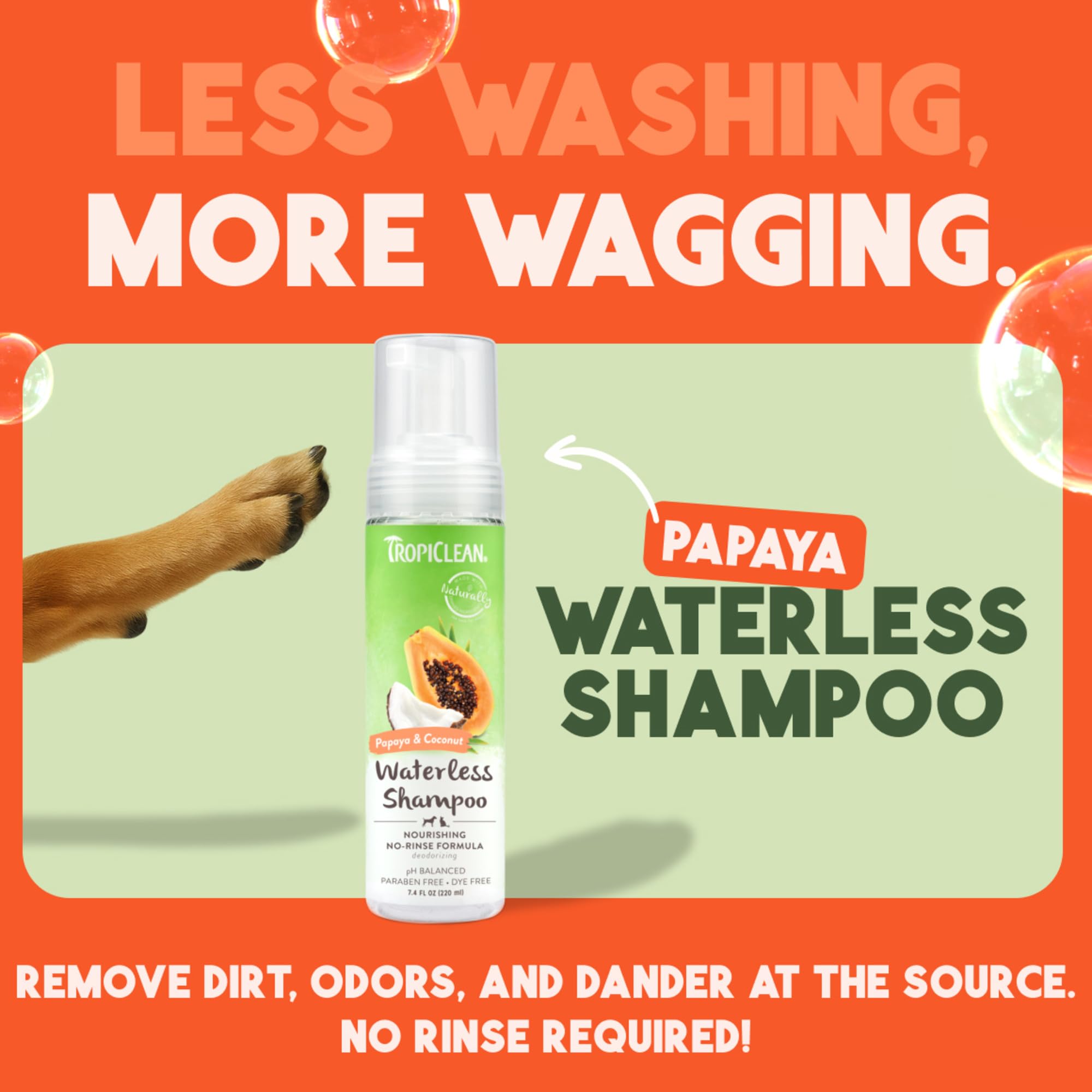 TropiClean aroma papaya y coco para perro, refresca su pelaje.