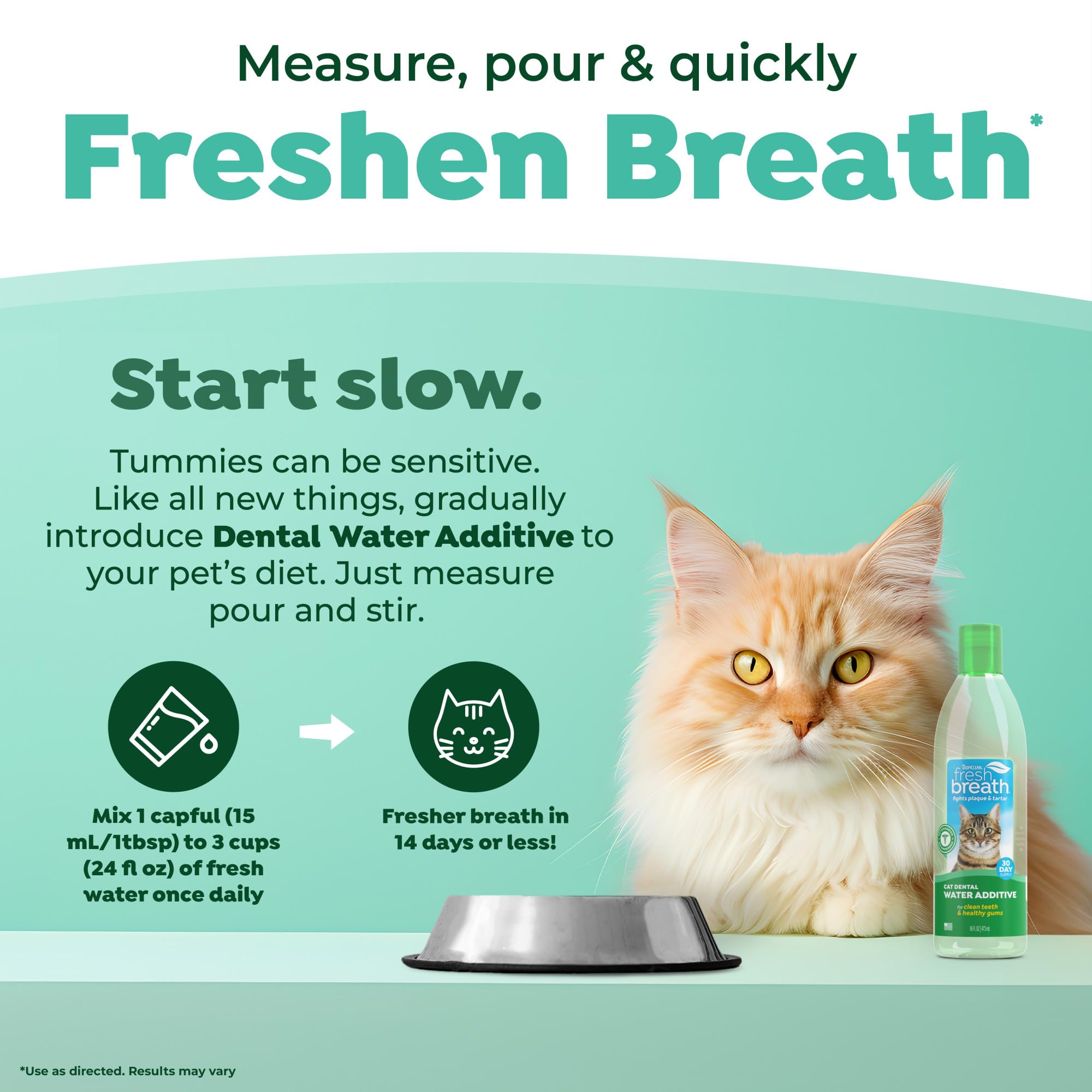 TropiClean bottle label closeup communicates dosage and simple use