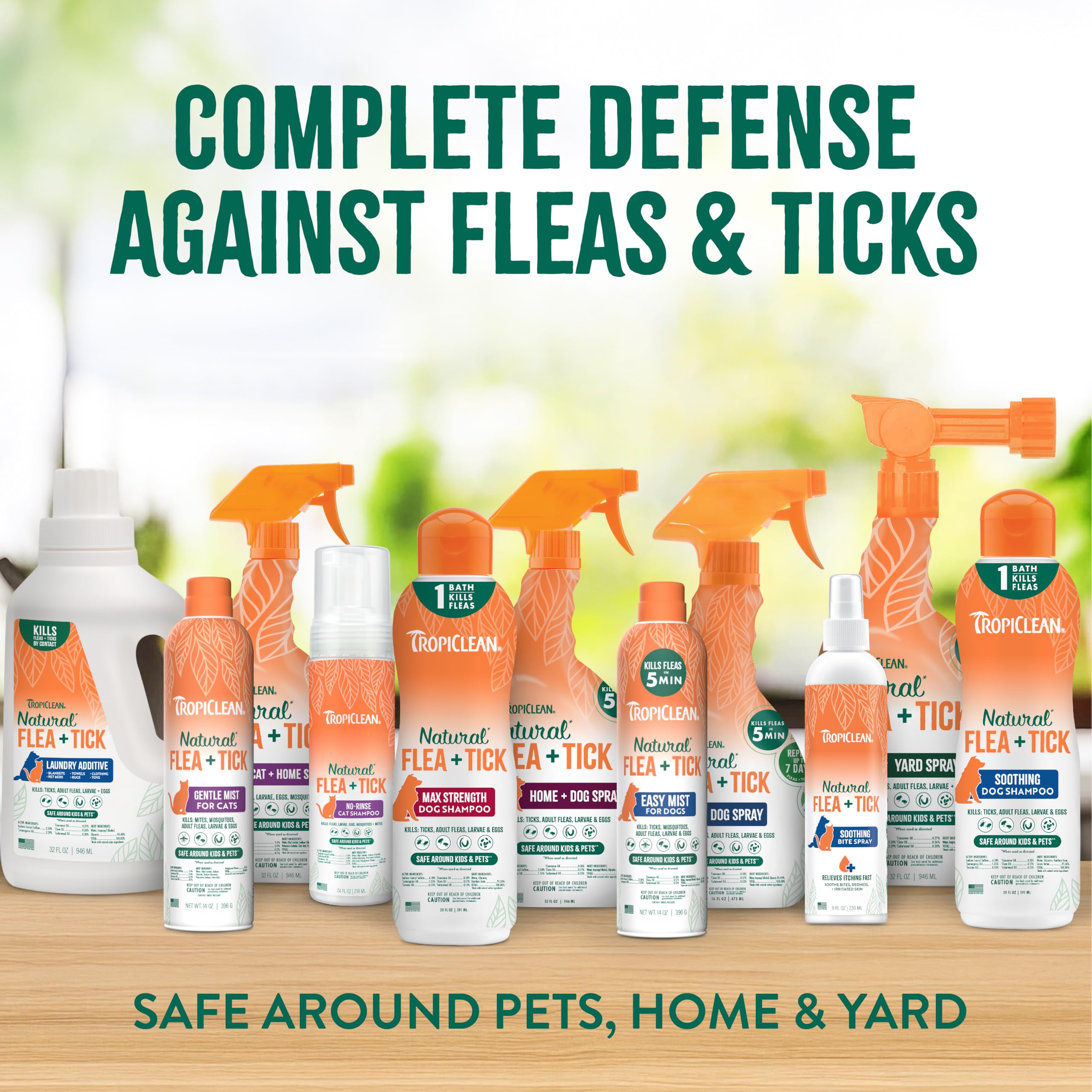TropiClean bundle display showing the shampoo and bedding spray together.