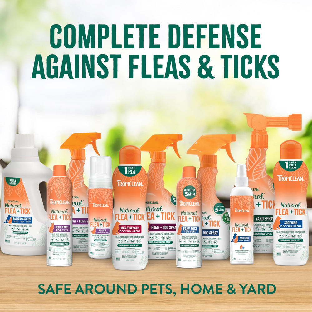 TropiClean bundle display showing the shampoo and bedding spray together.