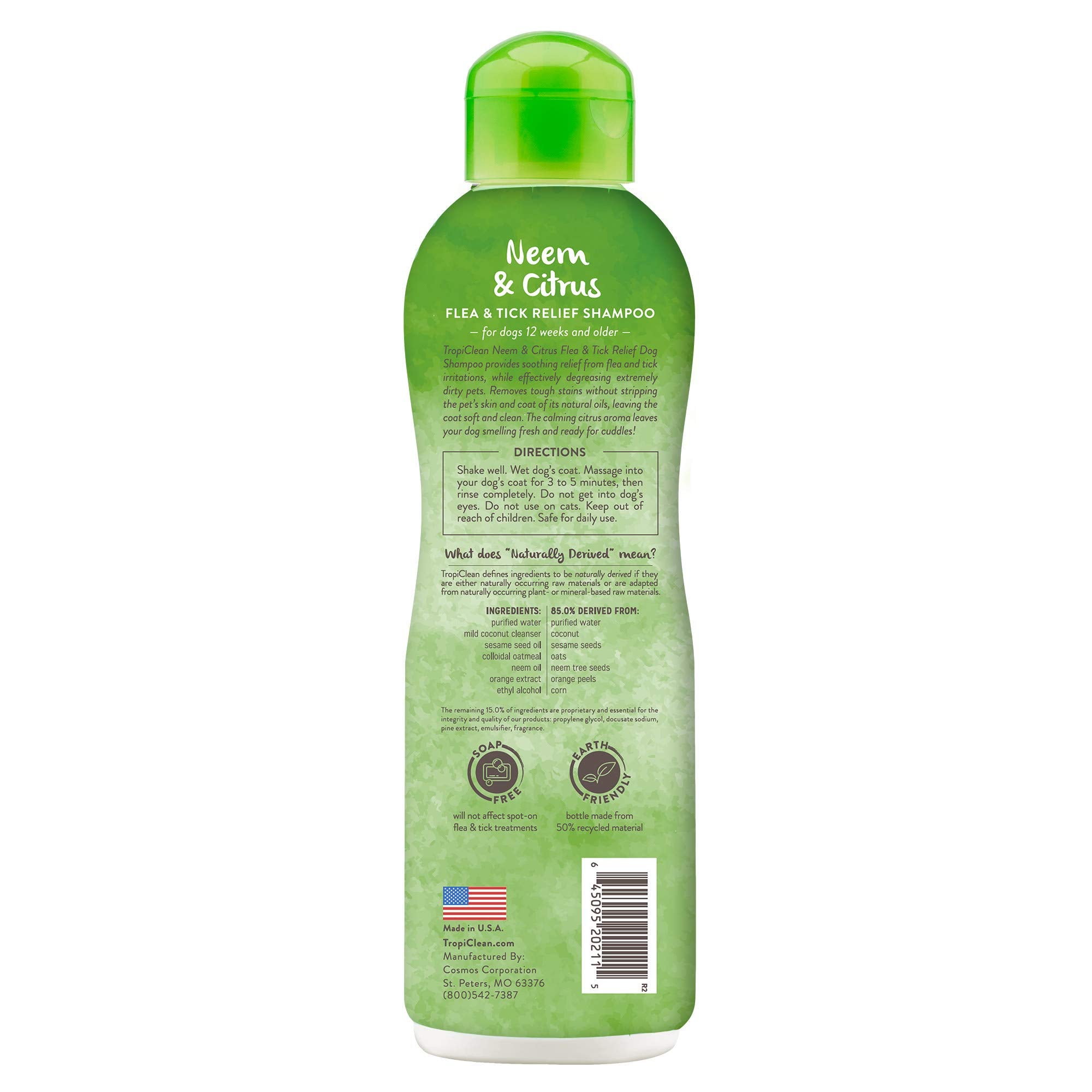 TropiClean champú cítrico para perro, limpieza profunda de pelaje y suciedad.