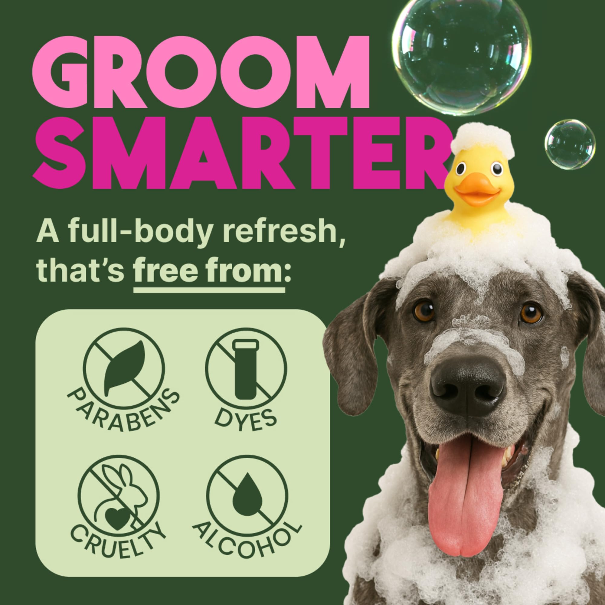 TropiClean deodorizing dog shampoo pH-balanced bottle emphasizes skin-friendly formula.