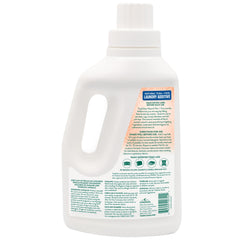 TropiClean flea-tick-laundry-additive measuring cup demonstrates 1/2 cup dosing for best results