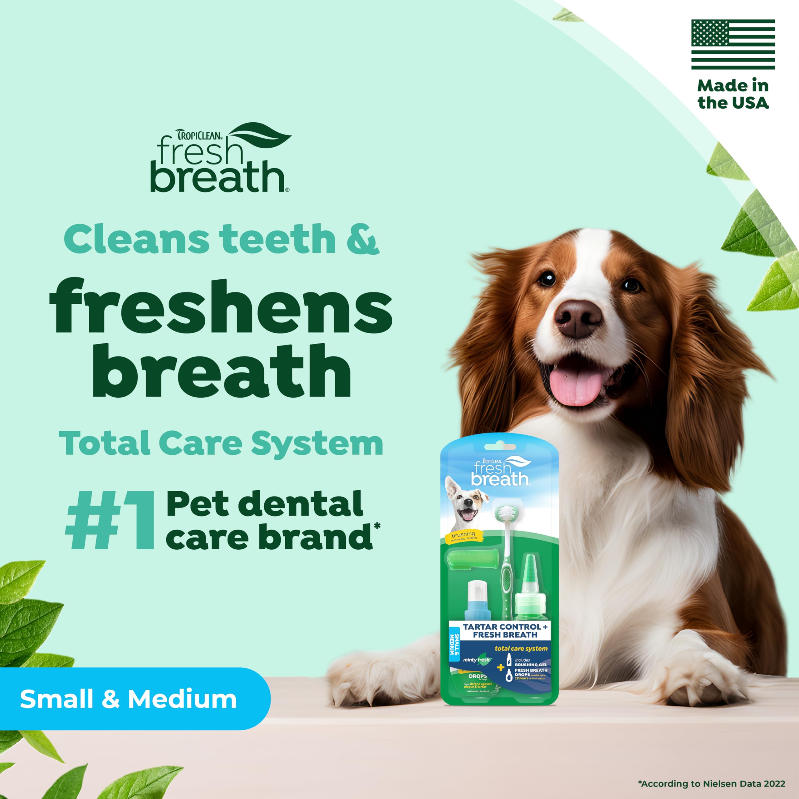 TropiClean TripleFlex toothbrush close-up for thorough cleaning on dogs.