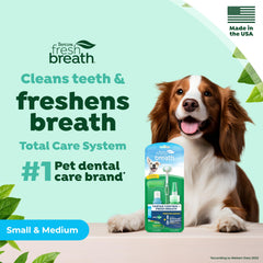 TropiClean TripleFlex toothbrush close-up for thorough cleaning on dogs.