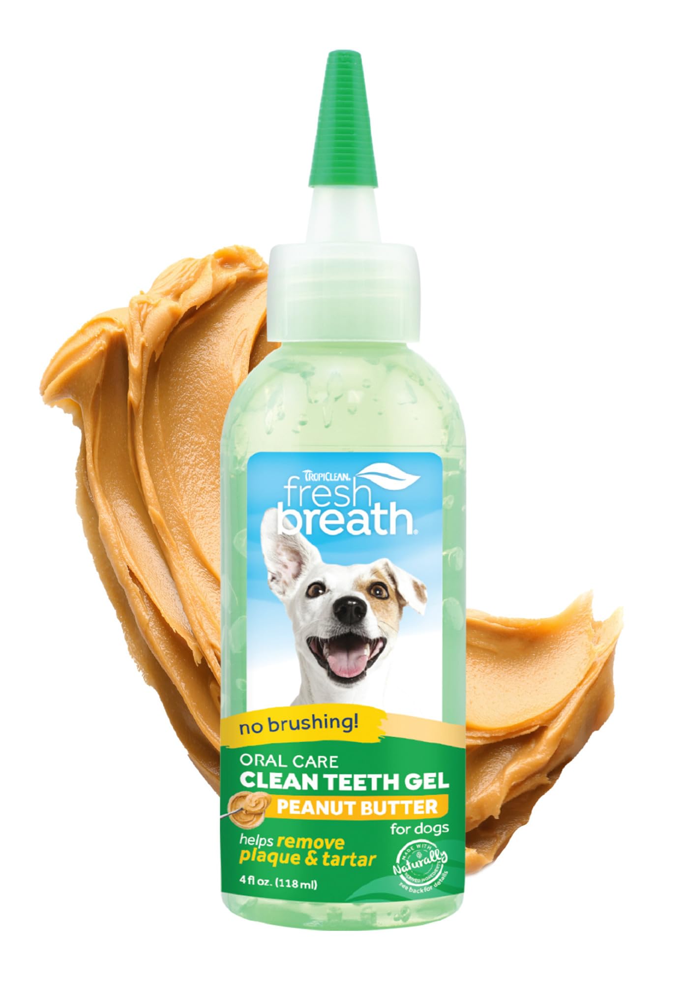 TropiClean Fresh Breath toothpaste peanut butter gel brightens dog's smile and freshens breath