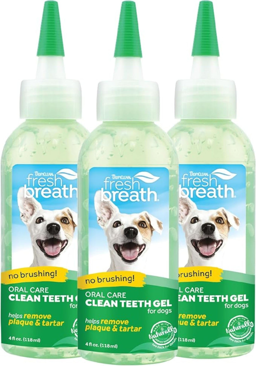 TropiClean Fresh Breath no-brushing gel tube 4oz for easy at-home dental care