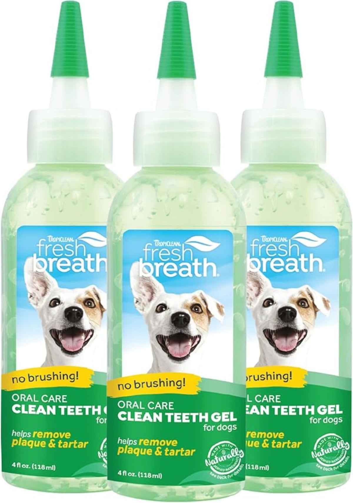 TropiClean Fresh Breath no-brushing gel tube 4oz for easy at-home dental care