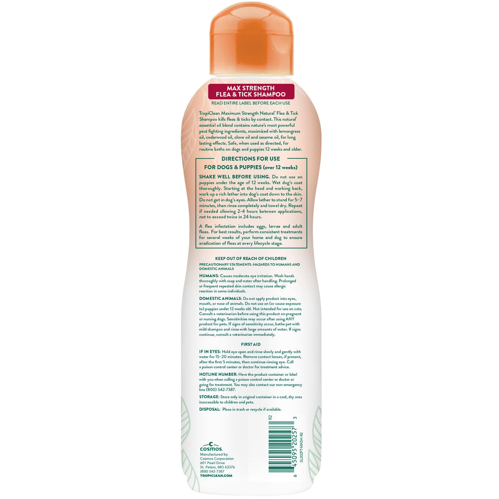 TropiClean Max Strength lather bubbles showcase thorough cleansing and refreshing citrus scent