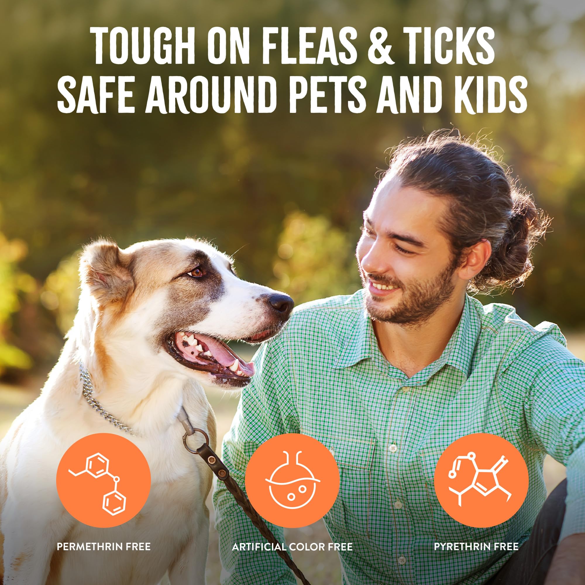 TropiClean safe-pets-home image demonstrates safe use around other pets and kids