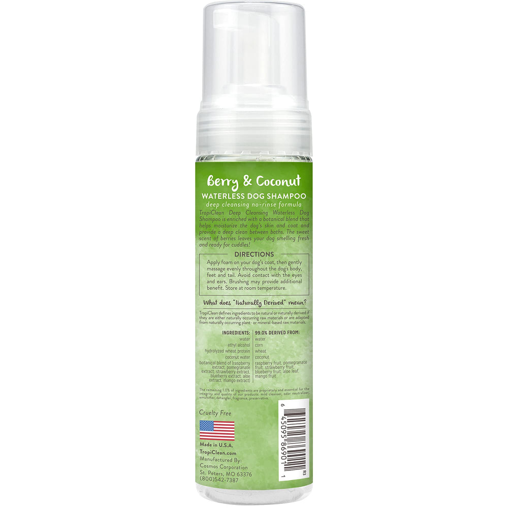 TropiClean No Rinse foam lather demonstrates easy application and detangling