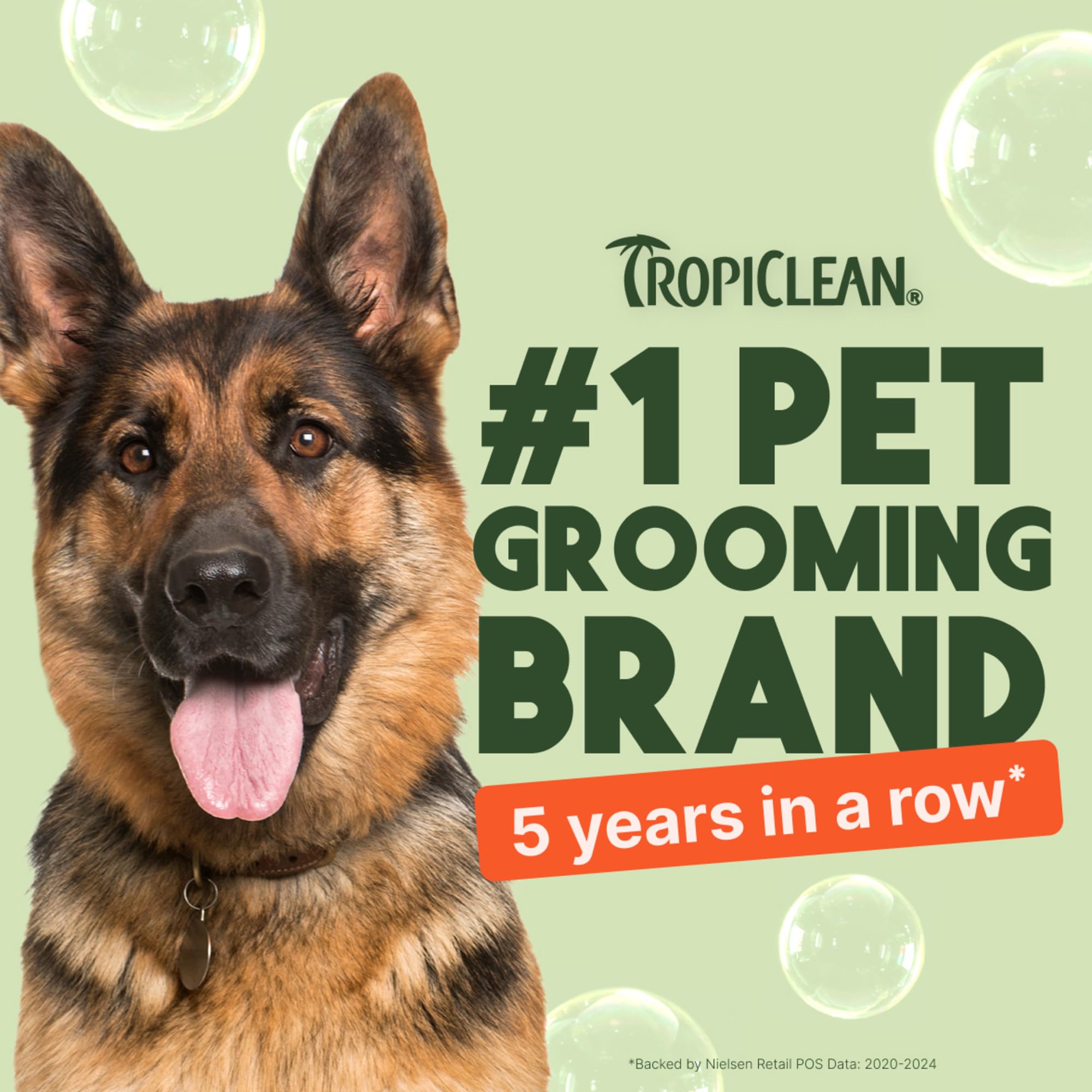 TropiClean pelo suave tras uso, sin enjuague, para perro.