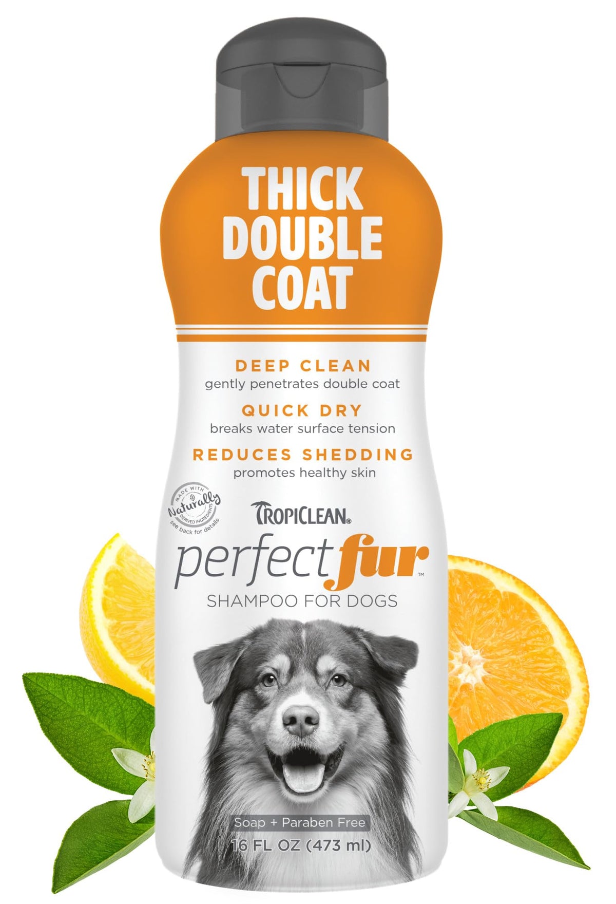 TropiClean Perfect Fur bottle pour shows detangling-ready formula for easier grooming