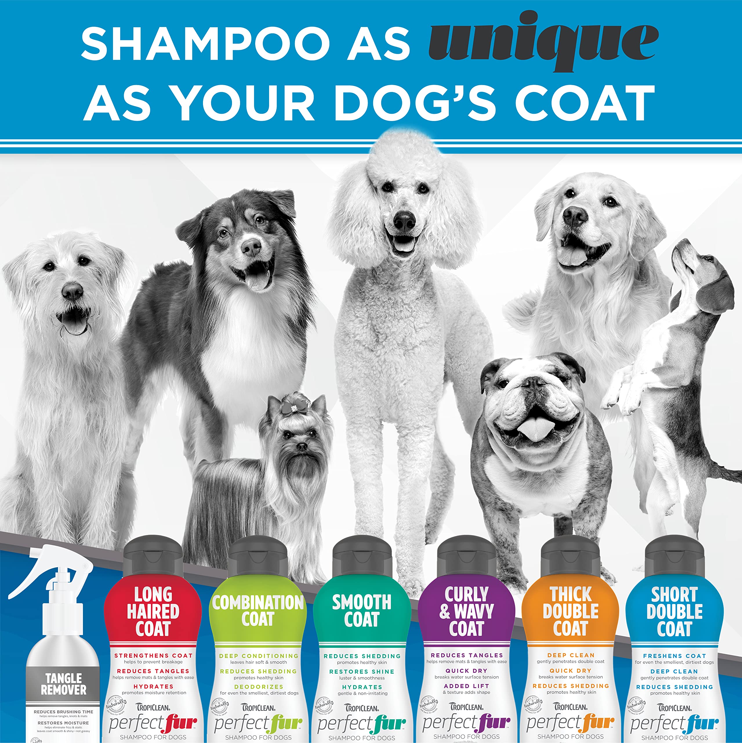 TropiClean Perfect Fur puppy-safe formula suitable for young or sensitive dogs.