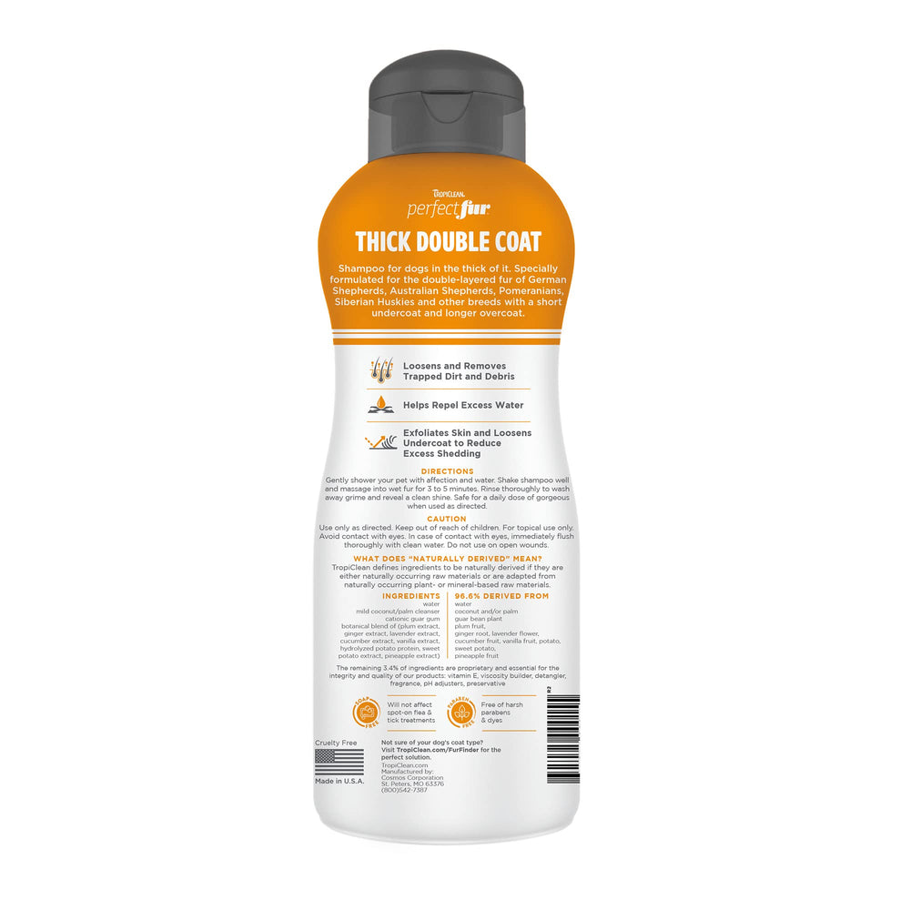 TropiClean Perfect Fur foaming lather provides a gentle wash for coats